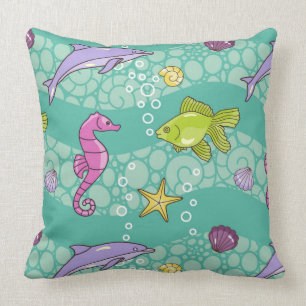 Summer Sea Pattern Throw Pillow