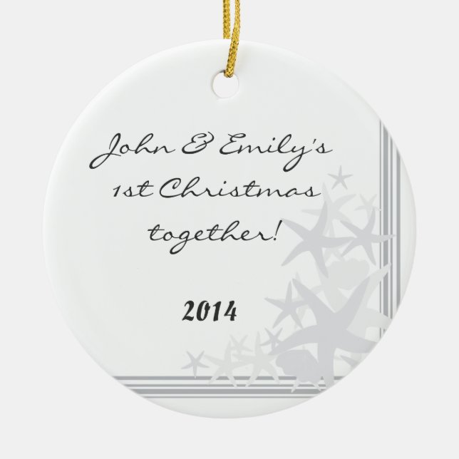 Summer Sea Shells Beach Personalized Name Ornament (Front)