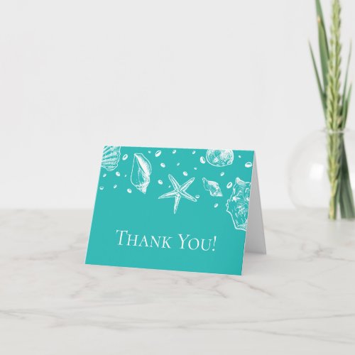 Summer Sea Shells You Note Thank You Card