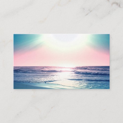 Summer Sea Sunset Tropical Beach Photo Business Card