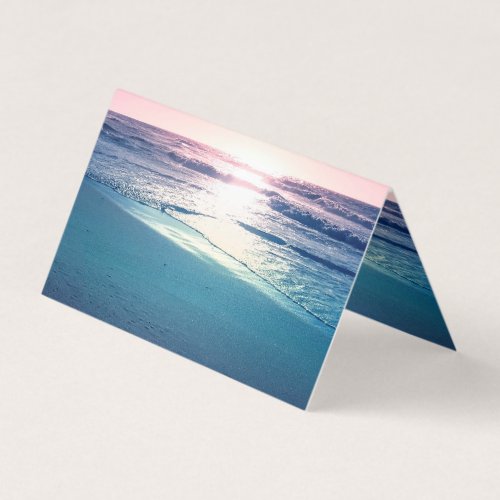 Summer Sea Sunset Tropical Beach Photo Business Card