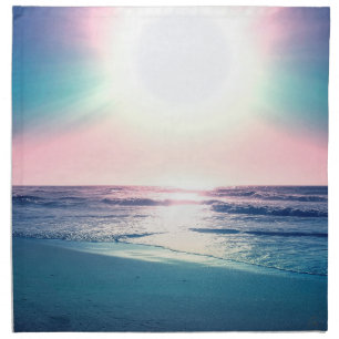 Summer Sea Sunset Tropical Beach Photo Cloth Napkin