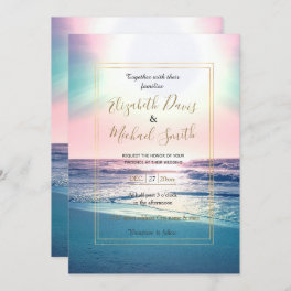 Summer Sea Sunset Tropical Beach Photo Invitation
