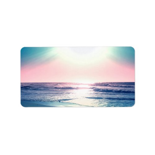 Summer Sea Sunset Tropical Beach Photo Label