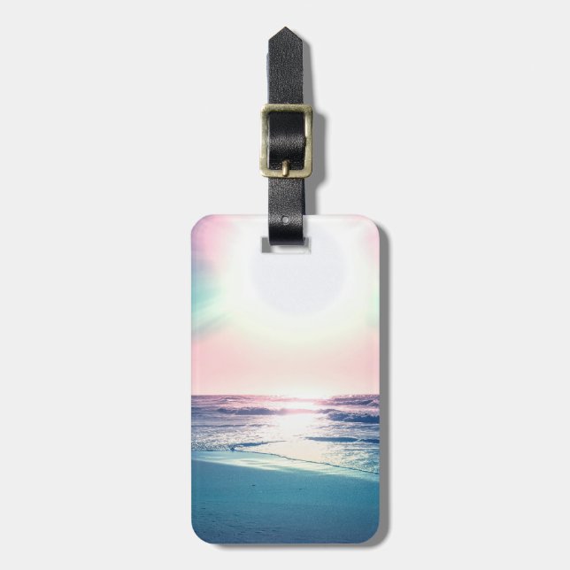 Summer Sea Sunset Tropical Beach Photo Luggage Tag (Front Vertical)