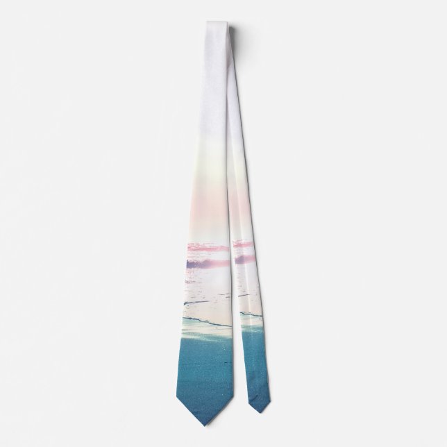 Summer Sea Sunset Tropical Beach Photo Neck Tie (Front)