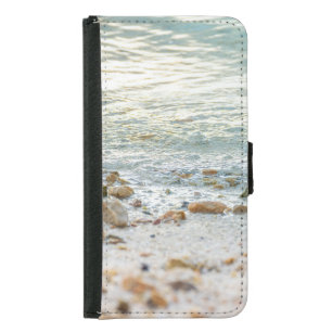 Summer Sea Waves Sunlit Beach Photography Samsung Galaxy S5 Wallet Case