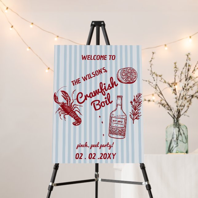 Summer Seafood Crawfish Boil Party Welcome Sign (In Situ (Stand))