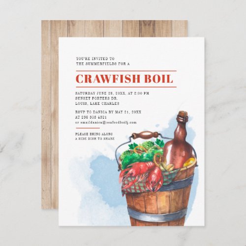 Summer Seafood Family Crawfish Boil Party Invitation