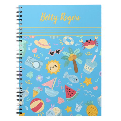 summer seamless pattern background notebook