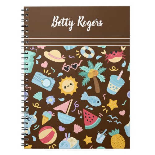 summer seamless pattern background notebook
