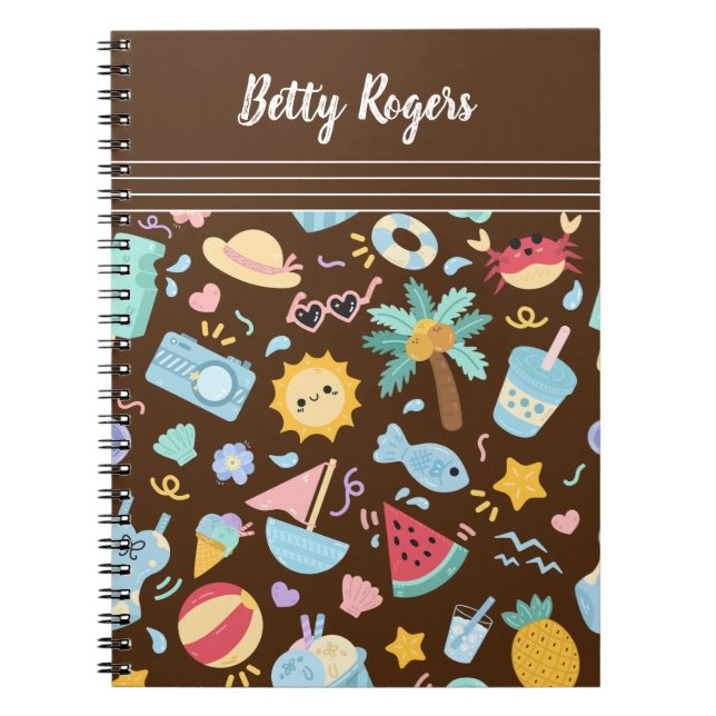 summer seamless pattern background notebook (Front)