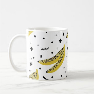Summer seamless pattern with bananas in pop art st coffee mug