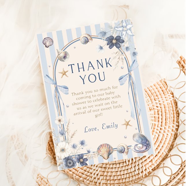 Summer Seashell Coastal Birthday Thank You Card (Creator Uploaded)