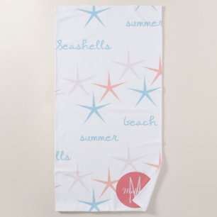 Summer Seashells Beach Starfish Beach Towel