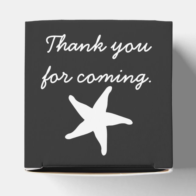 Summer Seashells in Black Favor Box (Top)