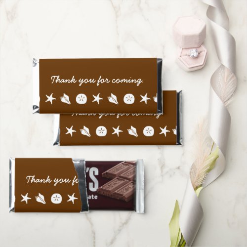 Summer Seashells in Chocolate Hershey Bar Favors