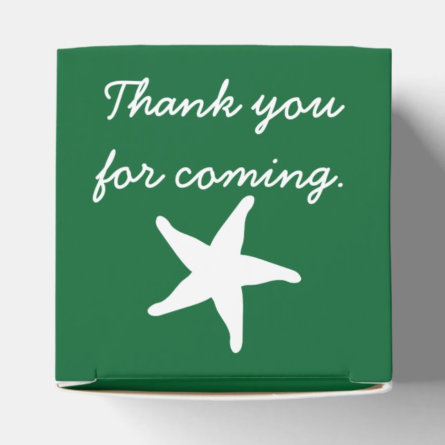 Summer Seashells in Green Favor Box (Top)