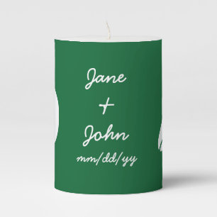 Summer Seashells in Green Pillar Candle