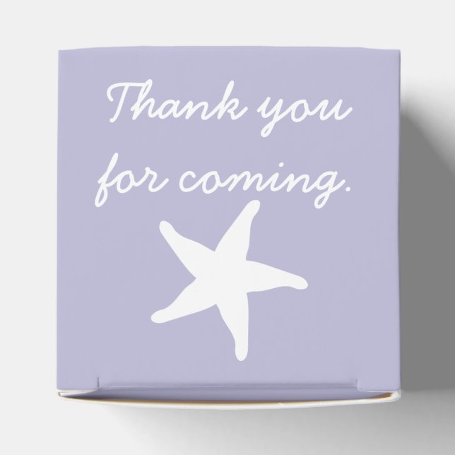 Summer Seashells in Lavender Favor Box (Top)