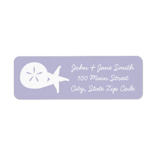 Summer Seashells in Lavender Return Address Label