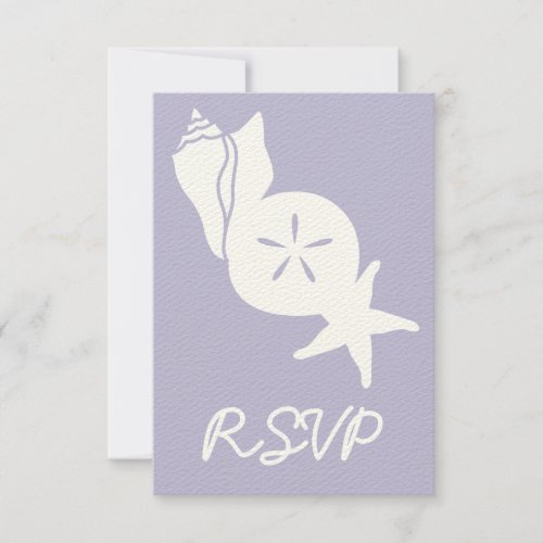 Summer Seashells in Lavender RSVP Card