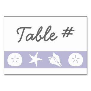 Summer Seashells in Lavender Table Card
