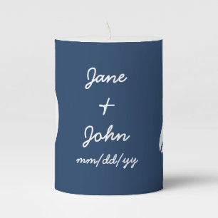Summer Seashells in Navy  Pillar Candle