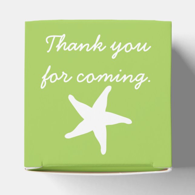 Summer Seashells in Peridot Favor Box (Top)