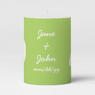 Summer Seashells in Peridot  Pillar Candle