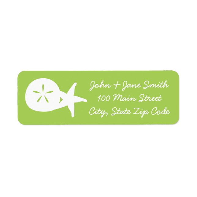 Summer Seashells in Peridot Return Address Label (Front)