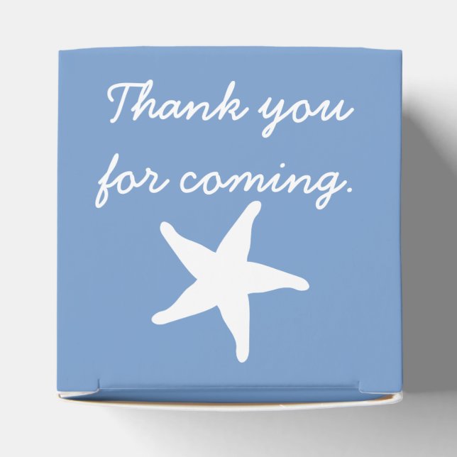 Summer Seashells in Periwinkle Favor Box (Top)