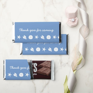 Summer Seashells in Periwinkle Hershey Bar Favors