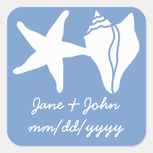 Summer Seashells in Periwinkle Sticker (Front)