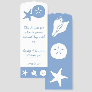 Summer Seashells in Periwinkle Wedding Favor Bookmarks