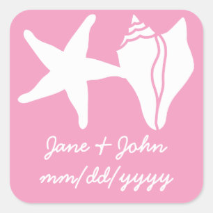 Summer Seashells in Petal Pink Sticker