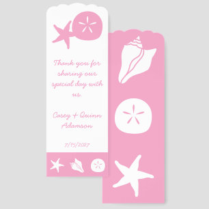 Summer Seashells in Petal Pink Wedding Favor Bookmarks