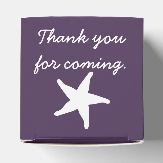 Summer Seashells in Purple Favor Box (Top)