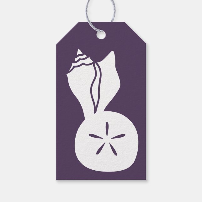 Summer Seashells in Purple Gift Tag (Front)