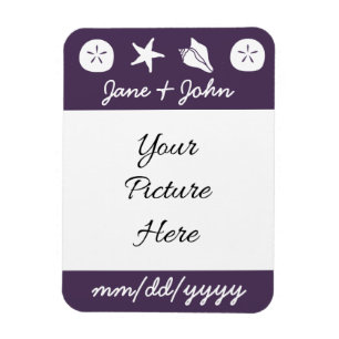 Summer Seashells in Purple Save-the-Date Magnet