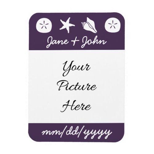 Summer Seashells in Purple Save_the_Date Magnet