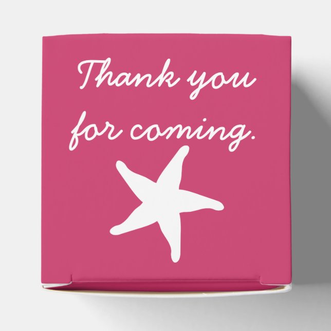 Summer Seashells in Raspberry Favor Box (Top)