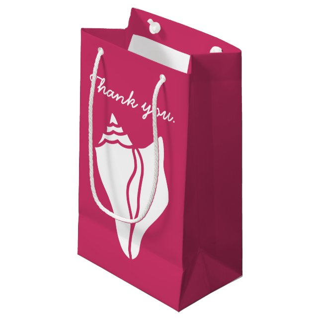 Summer Seashells in Raspberry Gift Bag (Front Angled)