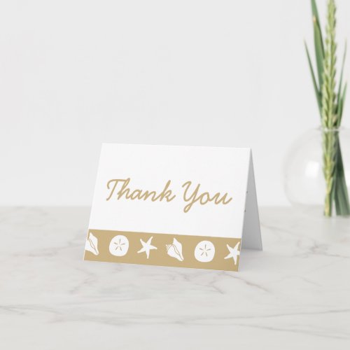 Summer Seashells in Sand Thank You Card