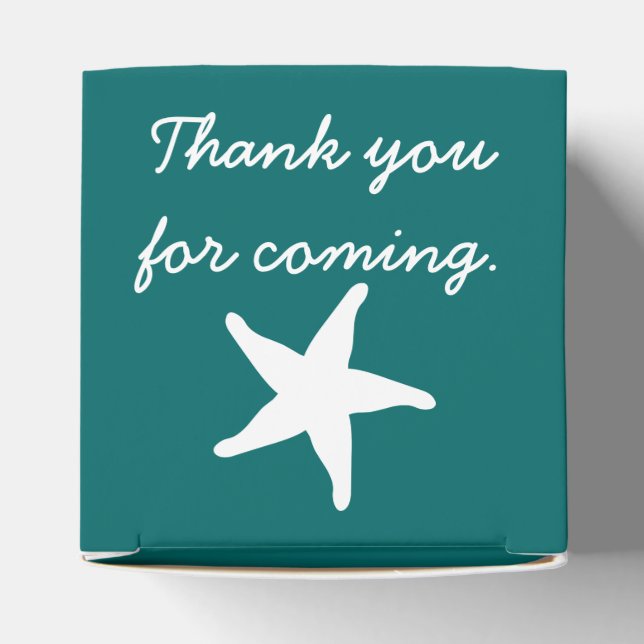 Summer Seashells in Teal Favor Box (Top)
