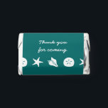 Summer Seashells in Teal Hershey's Miniatures<br><div class="desc">Give your guests a tasty treat to take home at your beach-themed wedding or special event with these Hershey’s miniatures, featuring a pattern of white seashells below sample text on a rich teal background on the top of the wrapper. The bottom features some sample initials and a date with a...</div>