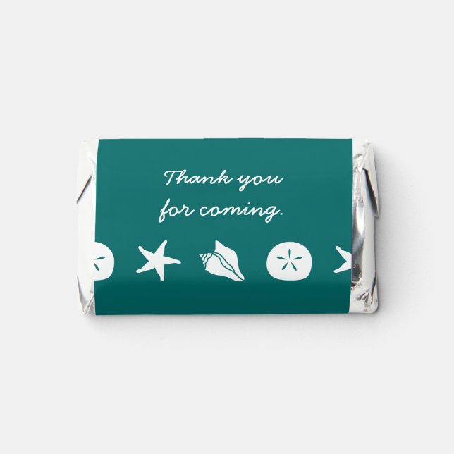 Summer Seashells in Teal Hershey's Miniatures (Front)