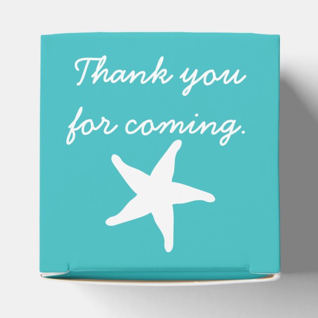 Summer Seashells in Turquoise Favor Box (Top)