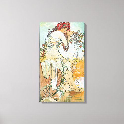 Summer Season Alphonse Mucha Fine Art Canvas Print