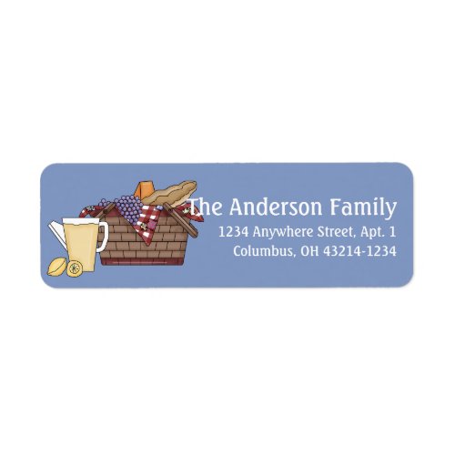 Summer Season Picnic Basket Return Address Labels